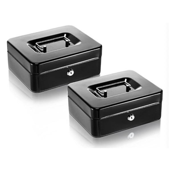 Maraming Compartment Trays Safe Portable Metal Cash Box